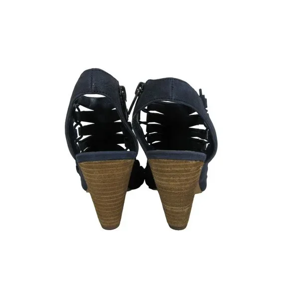 Vince Camuto Eliaz Lace Up Strappy Dress Sandal Cone heel Women's Size 5.5 Navy - Picture 4 of 8